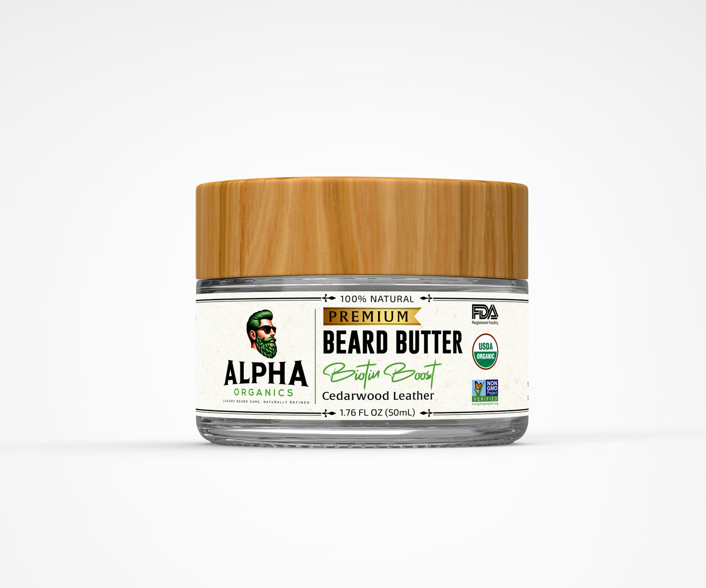 Organic Beard Butter - Biotin Boost - Cedarwood Leather